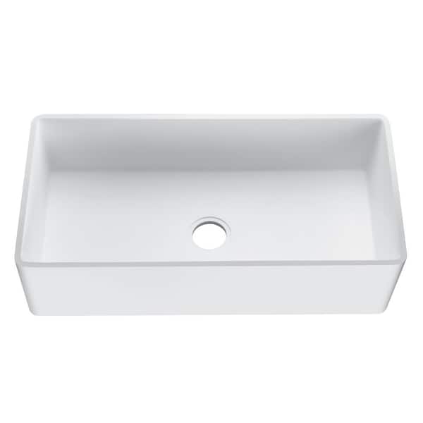 ANZZI Roine Reversible Farmhouse Apron Front Solid Surface Man