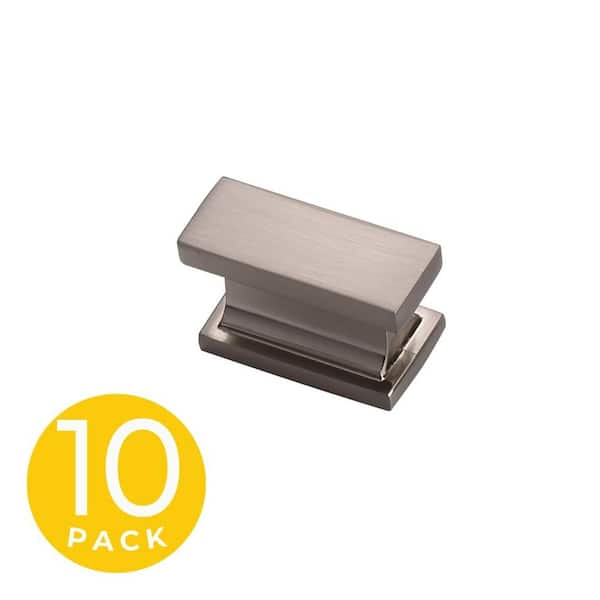 Sapphire Hexa Series 1 in. Modern Brushed Satin Nickel Rectangle Cabinet Knob (10-Pack)