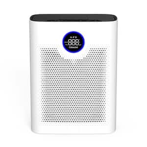 2216 sq. ft. Large Room Air Purifier, White HEPA 3-Stage Filtration Cleaner, WiFi, 5 Fan Speeds, Timer, Child Lock