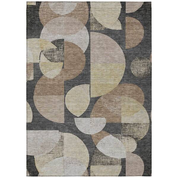 Chantille Machine Washable Indoor/Outdoor Abstract ACN3059 Graphite 10 ft. x 14 ft. Area Rug