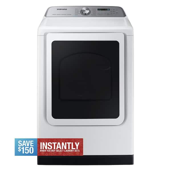 7.4 cu. ft. Vented Smart Electric Dryer with Steam Sanitize Plus in White