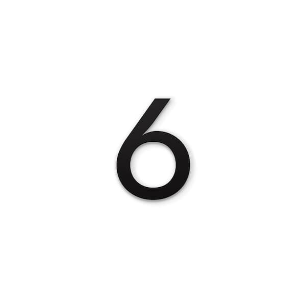 POST & PORCH 4 in. Magnetic Numbers - Black Number 6