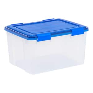 Clear Plastic Bucket With Lid Carry Handle Storage Container Box Bin 59 Litre 
