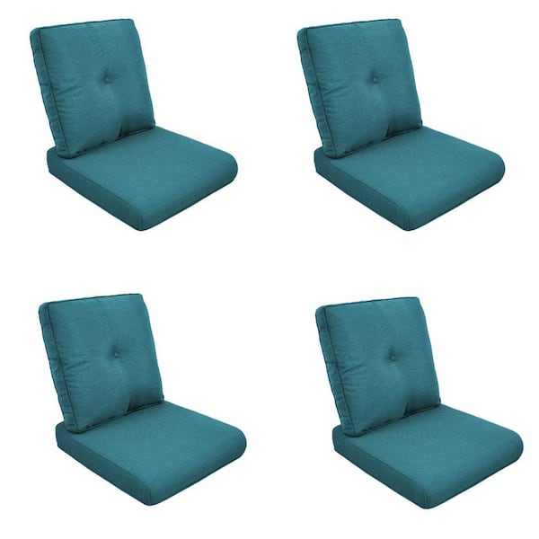 moosprr Modern 22 in. x 25 in. 8-Piece Deep Seating Outdoor Lounge Chair Cushion Set in Peacock Green with Center Button