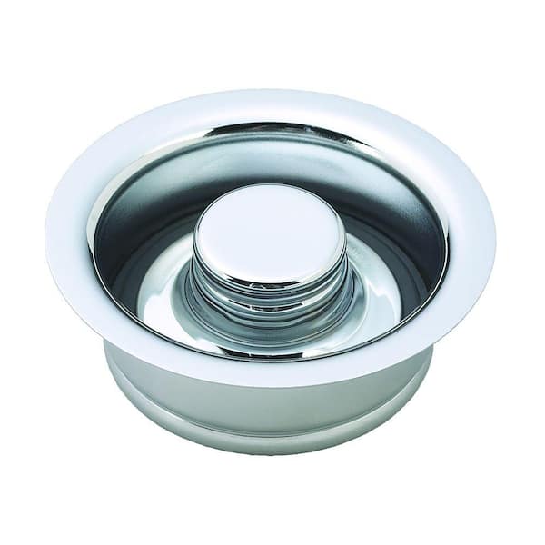 Westbrass 4-1/4 in. 3-Bolt Mount Waste Disposal Flange and Stopper in Polished Chrome