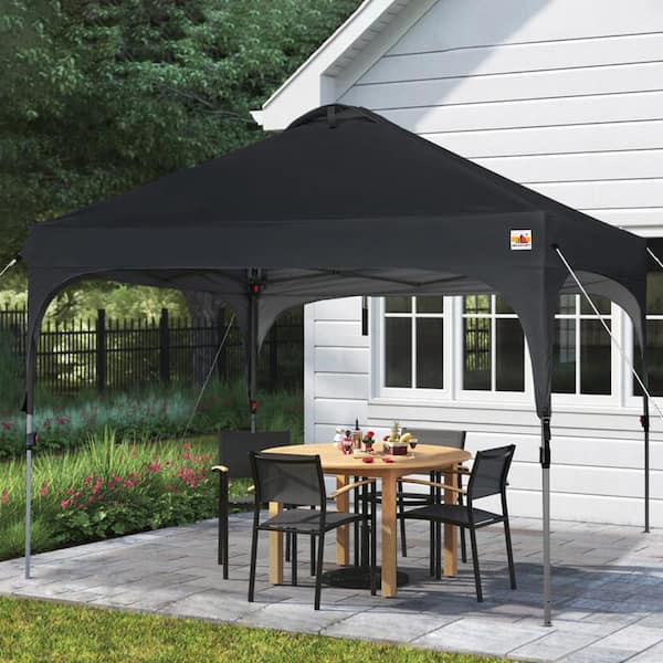 ABCCANOPY 10 ft. x 10 ft. Black Steel Pop Up Canopy Tent Sun Shelter