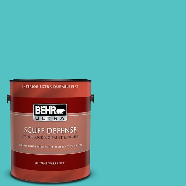 BEHR MARQUEE 1 gal. #MQ4-21 Caicos Turquoise One-Coat Hide Satin Enamel Interior Paint & Primer