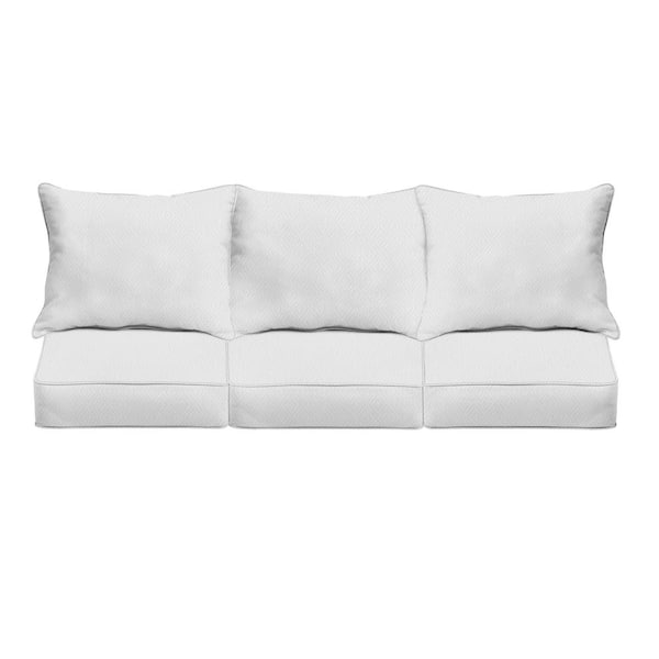 27 x 29 x 5 (6-Piece) Deep Seating Outdoor Couch Cushion in Sunbrella Retain Snow