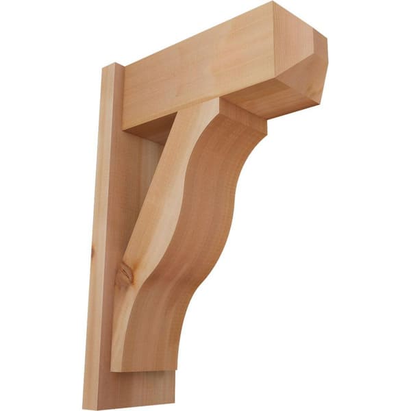 Ekena Millwork 8 in. x 26 in. x 18 in. Western Red Cedar Fuston Craftsman Smooth Outlooker