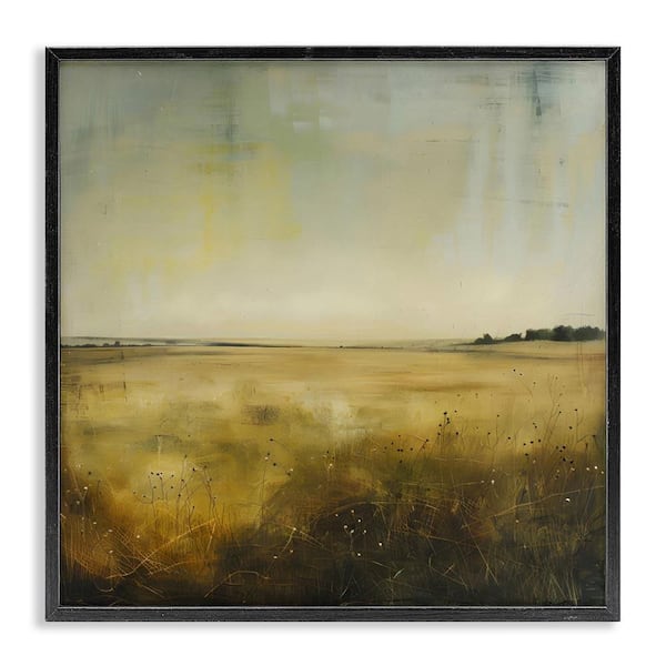 Stupell Industries Farmhouse Field Abstraction by LSR Design Studio Black Framed Nature Giclee Art Print 17 in. x 17 in.