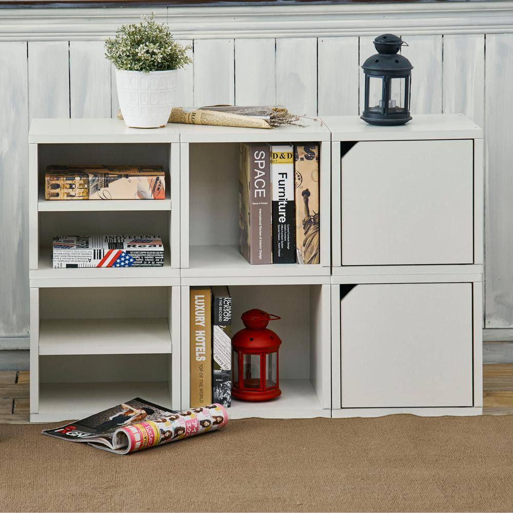 Modular Connect White Storage Cube with Door and Shelf