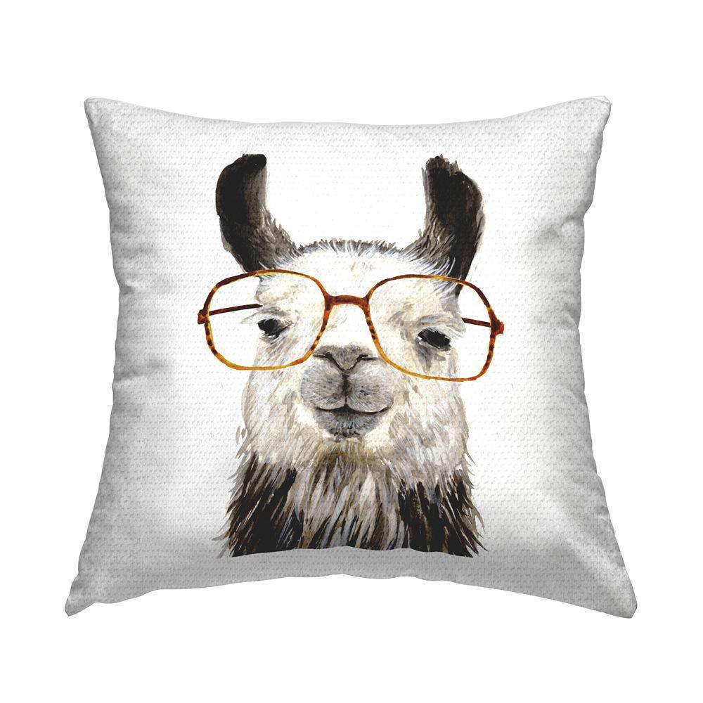 Happy Llama Farm Animal Glasses Beige Square Outdoor Throw Pillow price history on PriceWatchPro