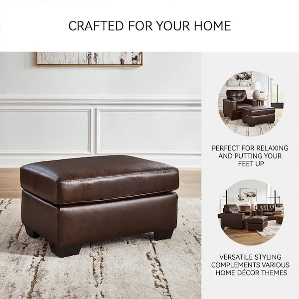 Signature DESIGN BY ASHLEY Santorine Brown Leather Rectangle