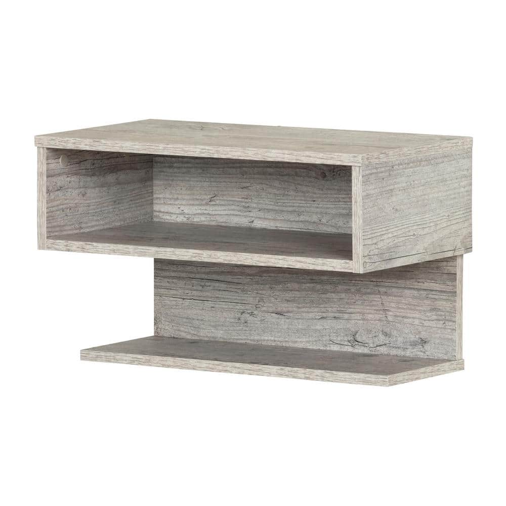 Sazena Seaside Pine Floating Nightstand with Open Shelf