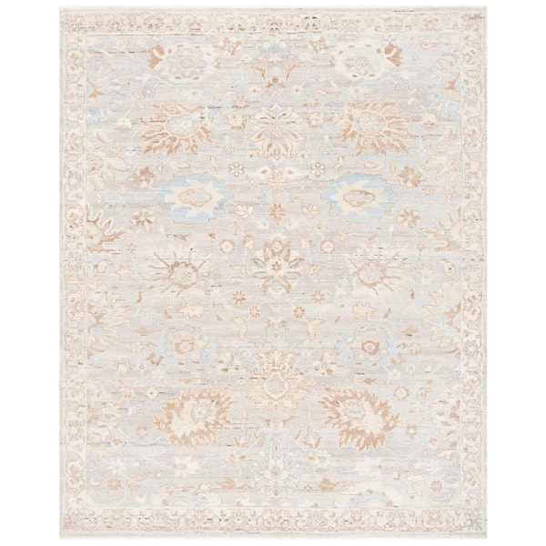 Oushak 10 ft. x 14 ft. Gray/Ivory Oriental Area Rug