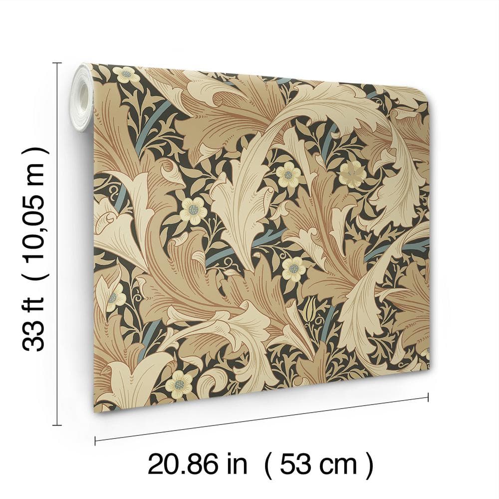 Granville Apricot and Black Floral 3D Wallpaper Roll