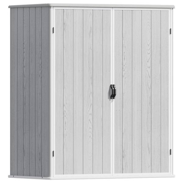 Patiowell 5ft.W x 3 ft.D Outdoor Resin Plastic Storage Shed, White(12