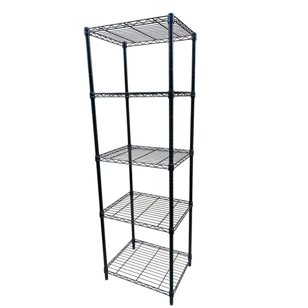 5-Tier Steel Wire Shelving Unit in Black (24 in. W x 72 in. H x 18 in. D) price history on PriceWatchPro