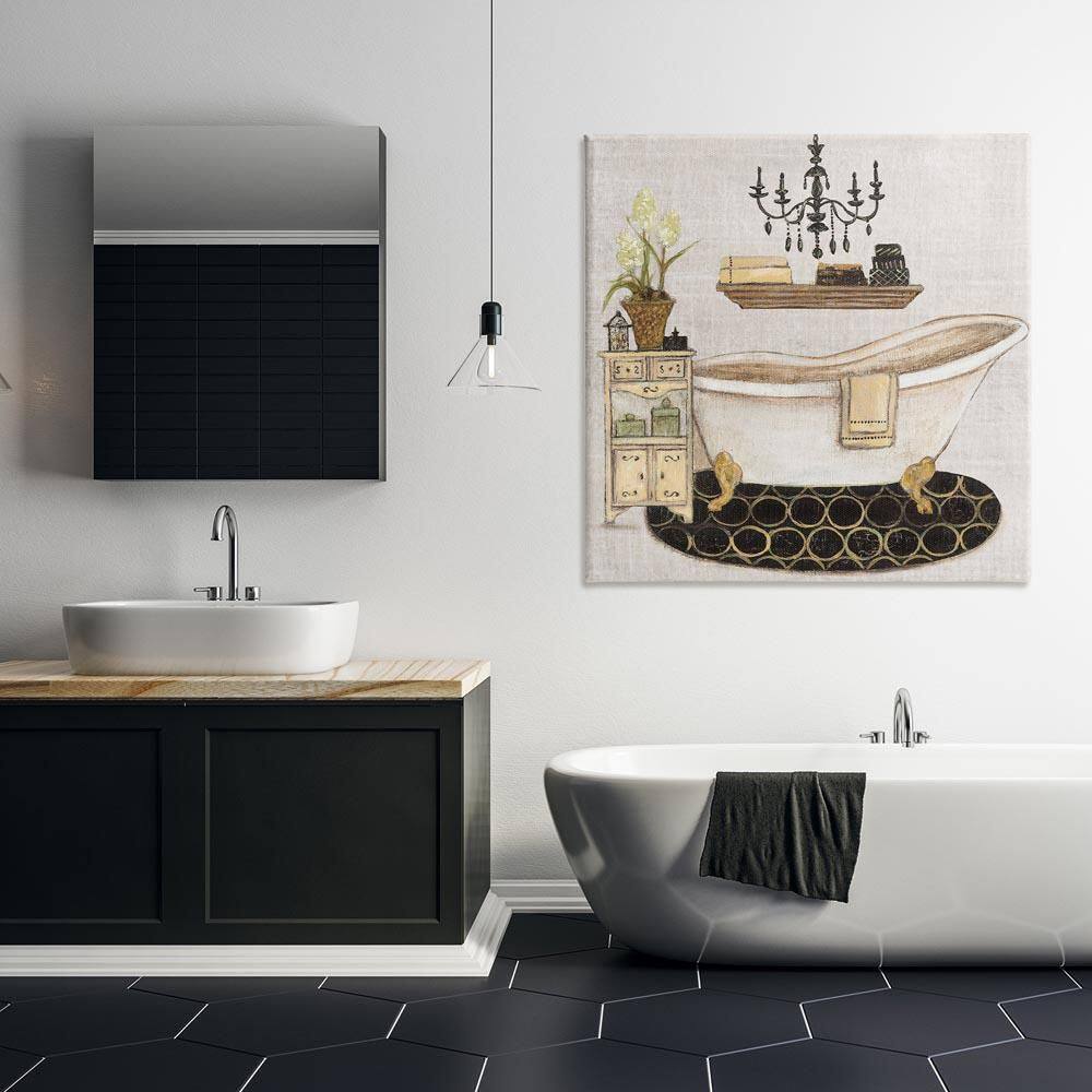 Serene Vintage Bathtub by Janet Tava Unframed Coastal Graphic Art Print 36 in. x 36 in. price history on PriceWatchPro