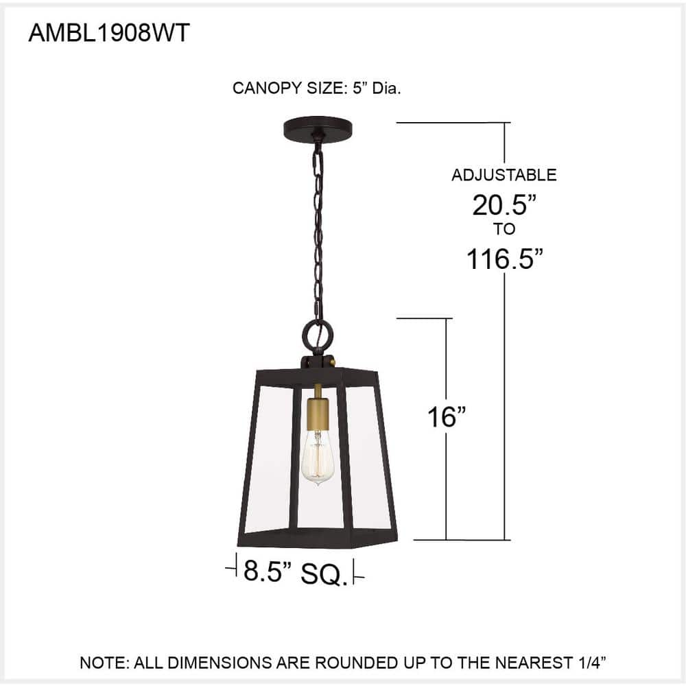 Amberly Grove Western Bronze and Brass Outdoor Pendant Light
