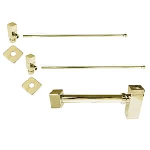 1-1/4 in. x 1-1/4 in. Brass Qubic Trap Lavatory Supply Kit, Polished Brass