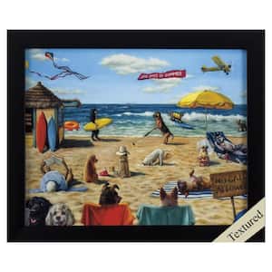 9 in. Neutral Dog Days of Summer Beach Framed Art