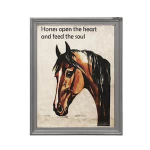 20 in. Gray Giles Horse Wall Accessory with Frame