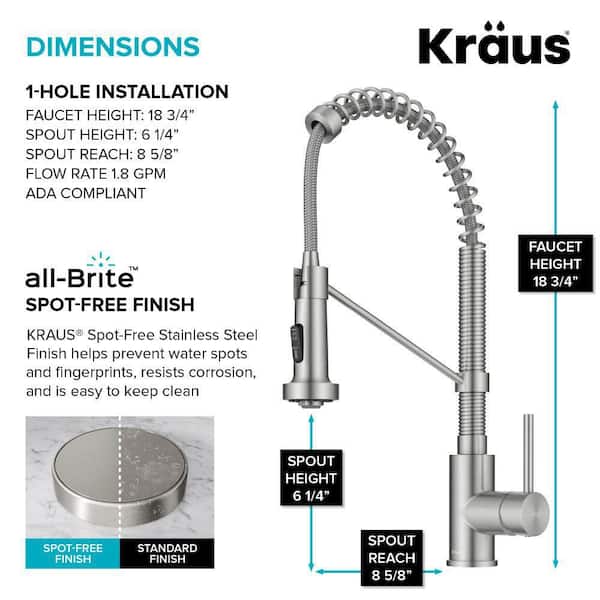 1200 Series Single-Handle Pull-Down Sprayer Kitchen Faucet in Stainless Steel 1200 Series Single-Handle Pull-Down Sprayer Kitchen Faucet in Stainless Steel