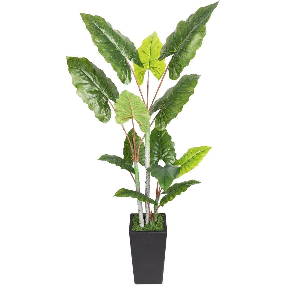 Afoxsos 66 in. Black Artificial Plant with Tall Planter for Indoor