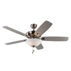 Colony Max Plus 52 in. Indoor/Outdoor Brushed Steel Ceiling Fan with Light Kit