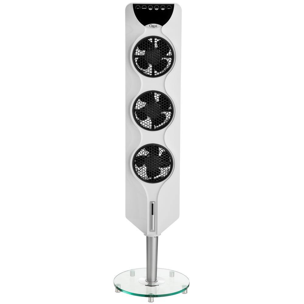 White 44" Oscillating Tower Fan with Remote Control