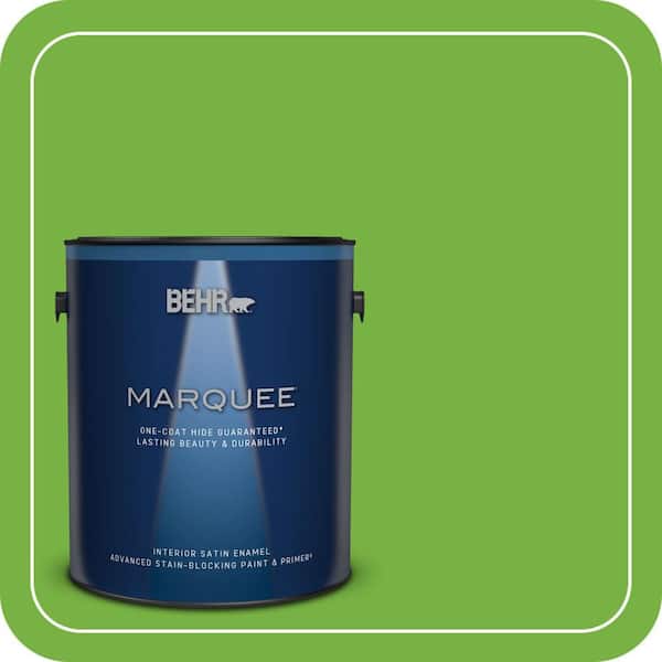 BEHR MARQUEE 1 gal. #S-G-430 Sparkling Apple Satin Enamel Interior Paint & Primer