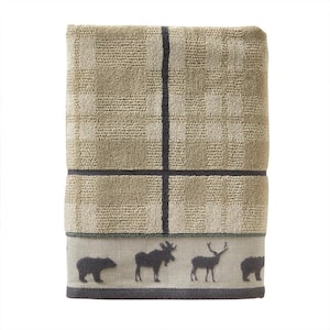 Grand Teton Jacquard Bath Towel, taupe, cotton