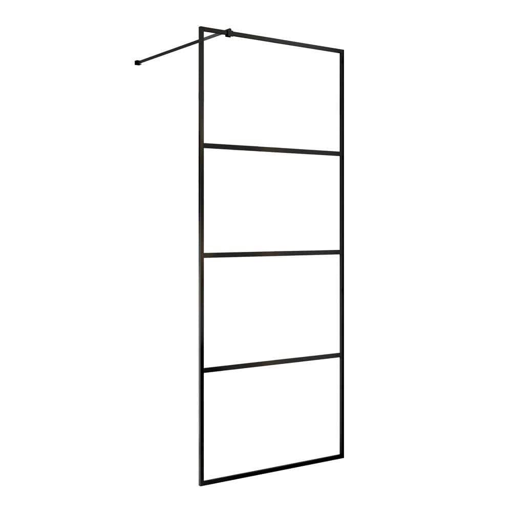 Mediterraneo 32 in. W x 76 3/4 in. H Fixed Shower Door Glass Panel in