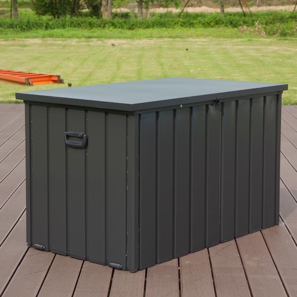 JimsMaison 200 Gal. Dark Gray Steel Deck Box