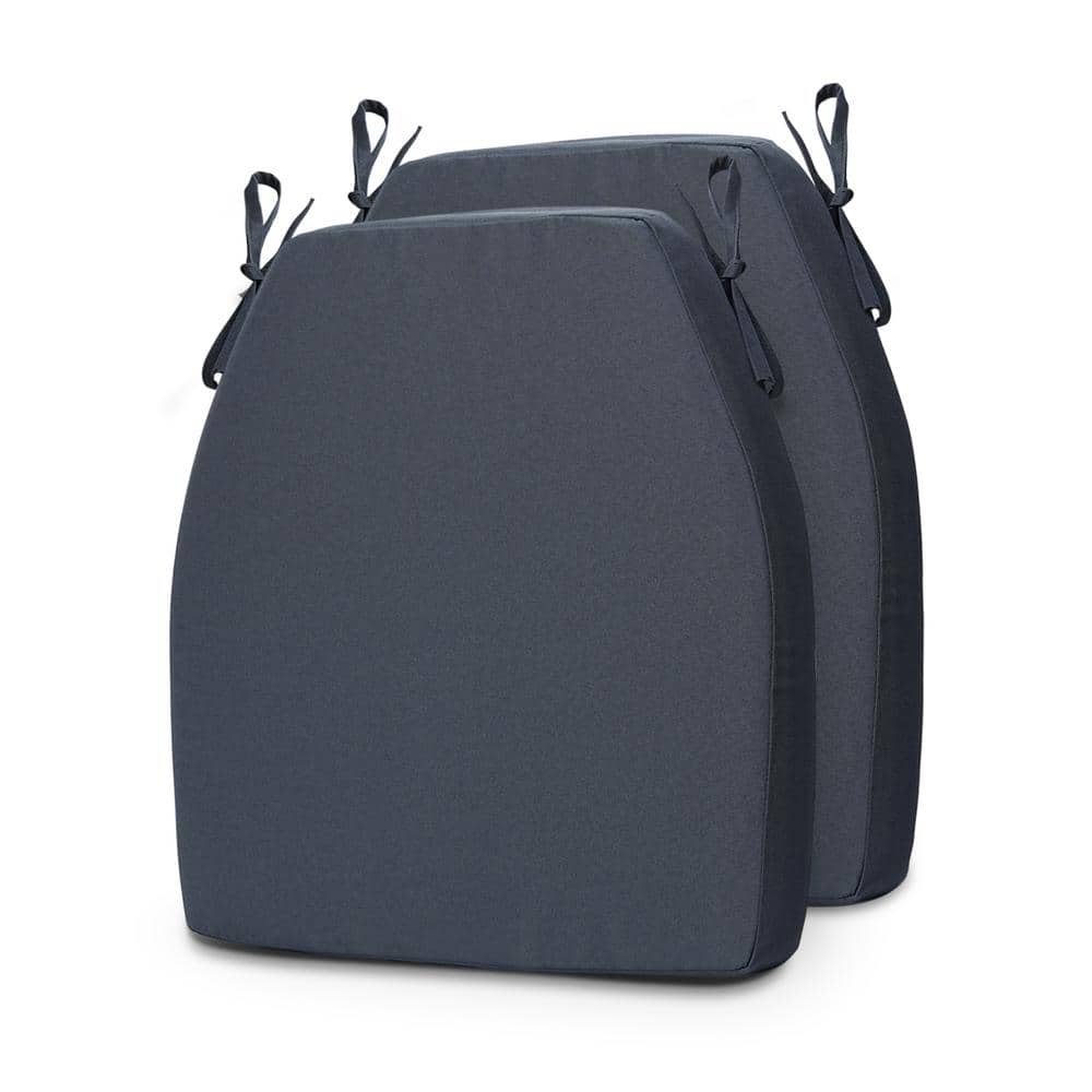 2-Piece 17 x 2 Dark Grey Outdoor Trapezoid Lounge Chair Cushion in Seat Bac