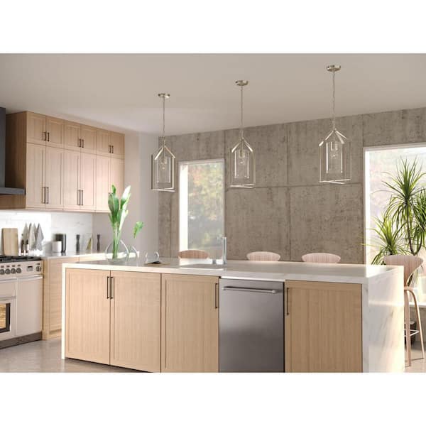 Progress Lighting Vertex Collection 1-Light Brushed Nickel Clear Glass Contemporary Foyer Light