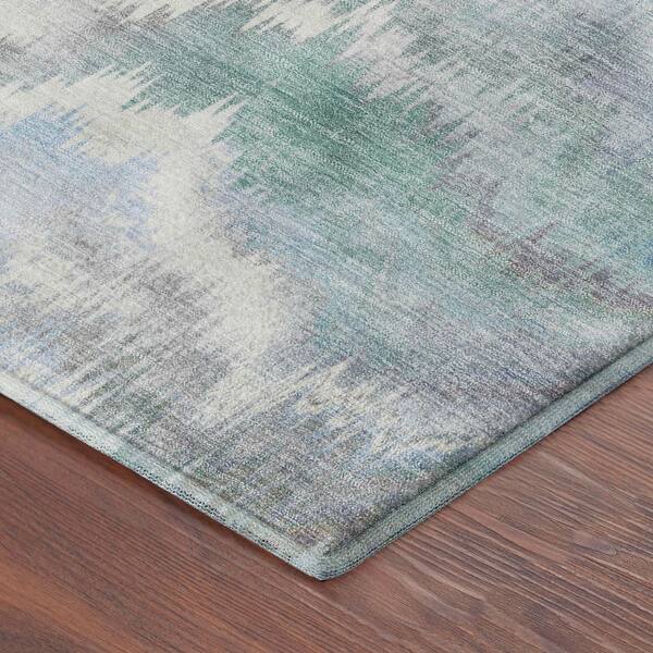 Mayfield Premium Machine Washable Abstract AMF2258 Denim 10 ft. x 14 ft. Area Rug