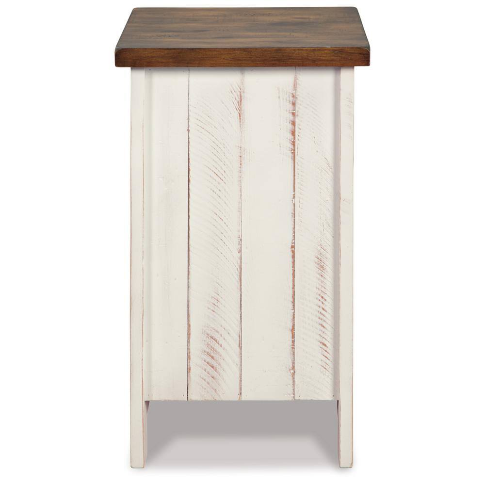 Modern Farmhouse Two-Tone Chairside Table with Storage