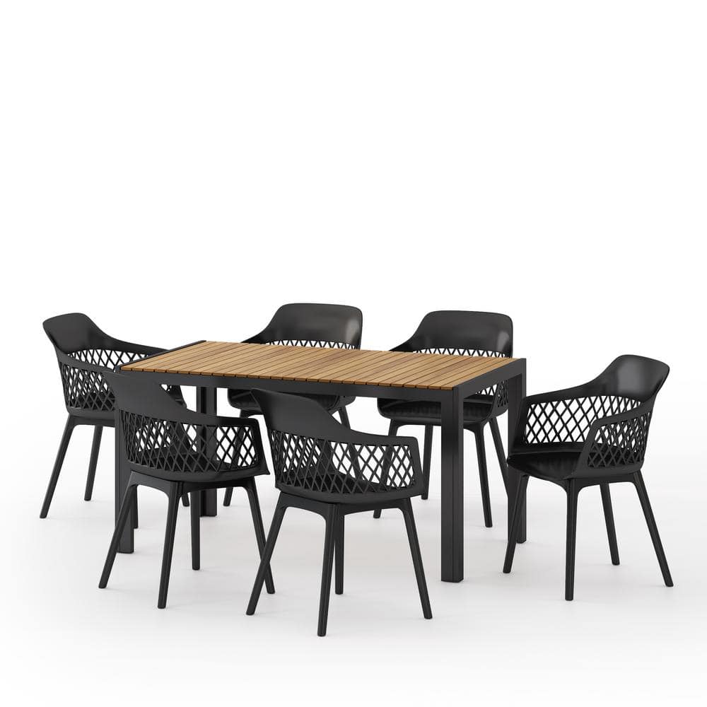 Hunter 7-Piece Wood and Resin Outdoor Dining Set price history on PriceWatchPro