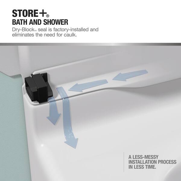Sterling STORE+ 5 ft. Soaking Left-Hand Drain Rectangular