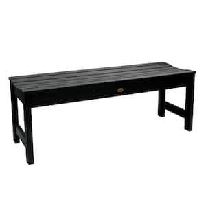 Lehigh 4 ft. 2-Person Black Recycled Plastic Outdoor Picnic Bench