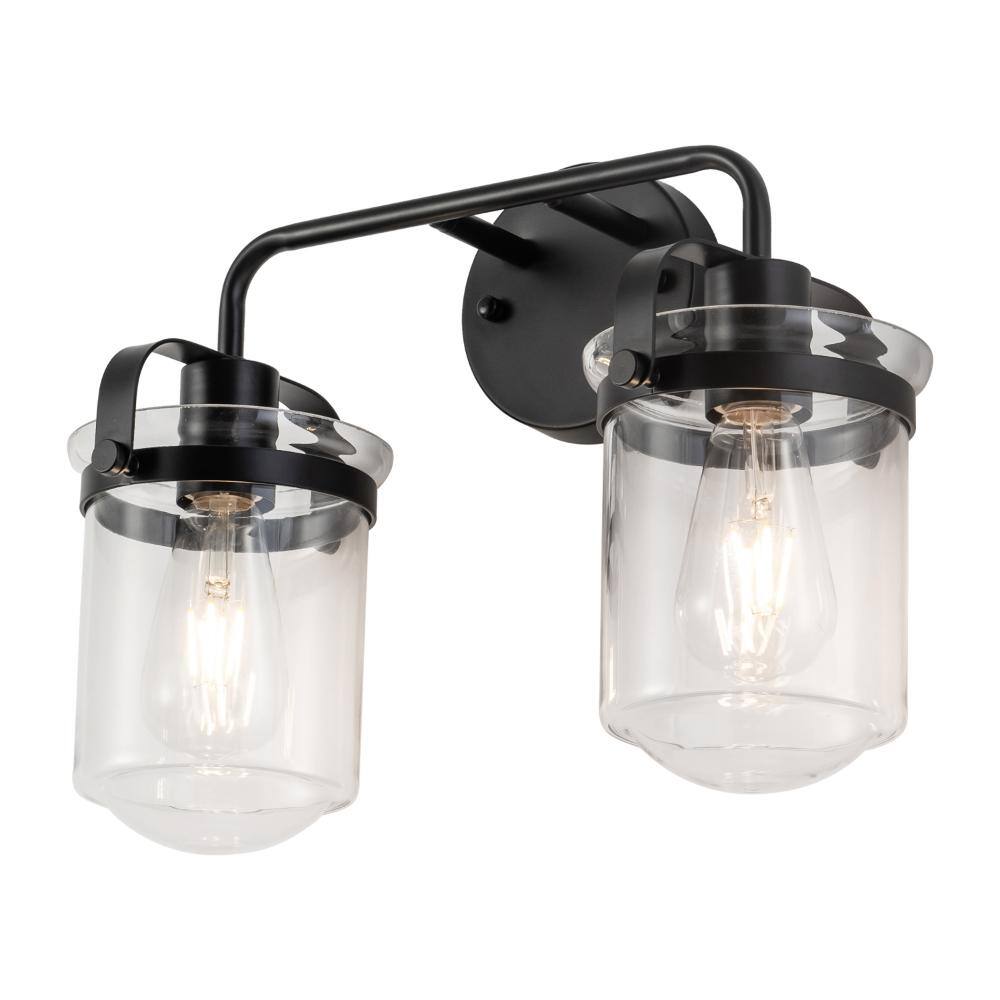 15.8 in. 2-Light Black Modern-Style Bathroom Vanity Light, suitable for bathrooms, living rooms, bedrooms, and kitchens price history on PriceWatchPro