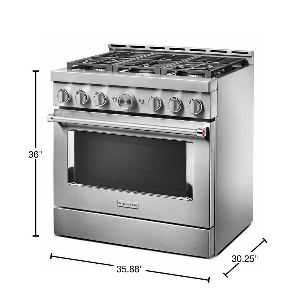 Buy 36 in. 5.1 cu. ft. Smart Commercial-Style Gas Range with Self ...