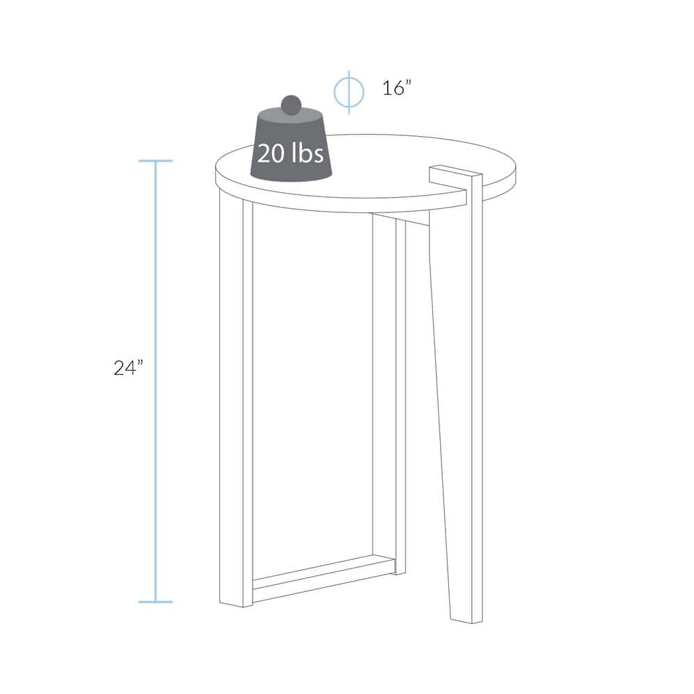 Sundial Two-Tone Forest Gray and Black Round End Table