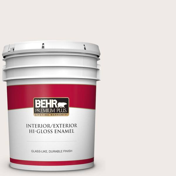 BEHR PREMIUM PLUS 5 gal. #790A-1 White Dogwood Hi-Gloss Enamel Interior/Exterior Paint