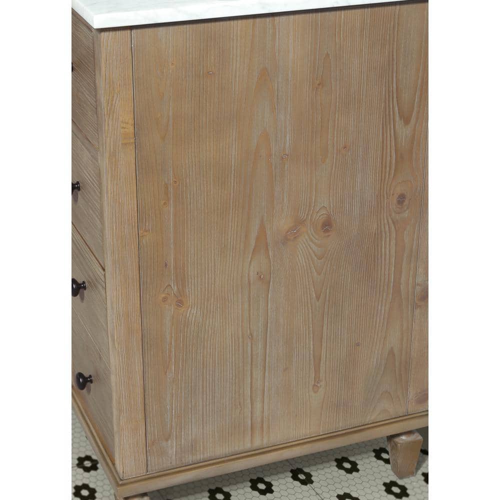Annie 36" Weathered Fir Bathroom Vanity with Marble Top
