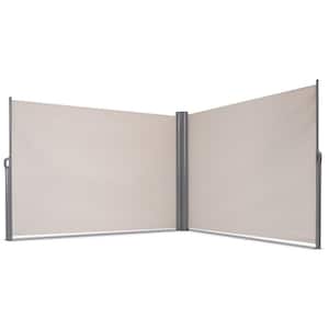 237 in. x 71 in. Patio Retractable Double Folding Side Awning Screen Divider