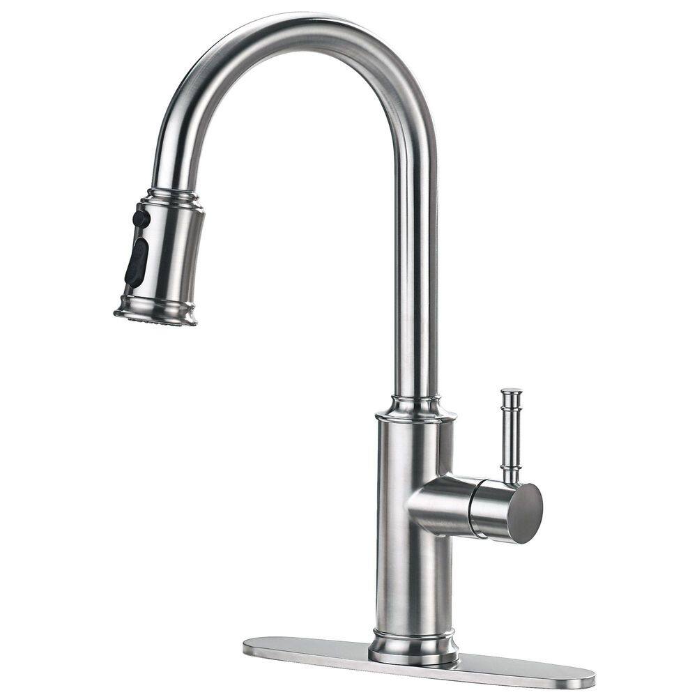 Grarcy 3-Mode Single Handle 19 in. Pull Down Sprayer Kitchen Faucet with 360° Spout Swivel in Brushed Nickel price history on PriceWatchPro
