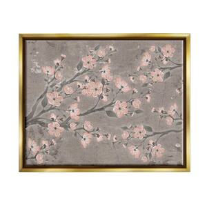 Cherry Blossom Pattern Composition Design By Diane Stimson Floater Framed Nature Art Print 21 in. x 17 in.